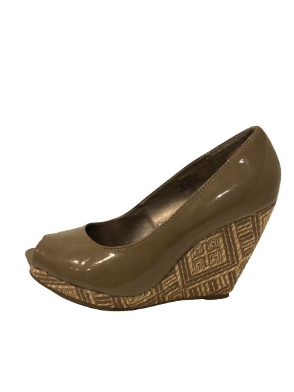 𝅺sam & Libby Aztec wedge patent leather peeptoe 7.5